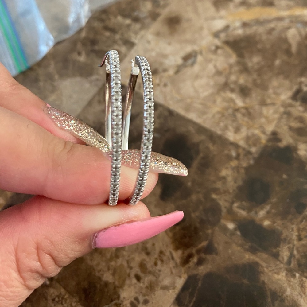 Genuine Diamond Hoops